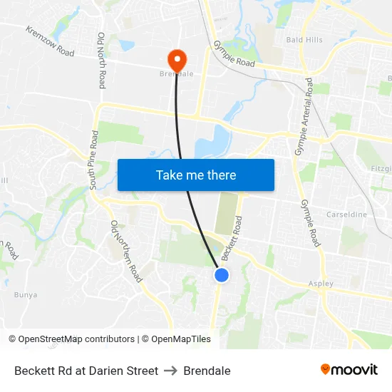 Beckett Rd at Darien Street to Brendale map