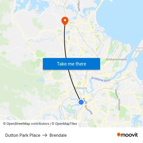 Dutton Park Place to Brendale map