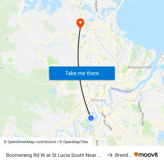 Boomerang Rd W at St Lucia South Near Hawken Dr to Brendale map