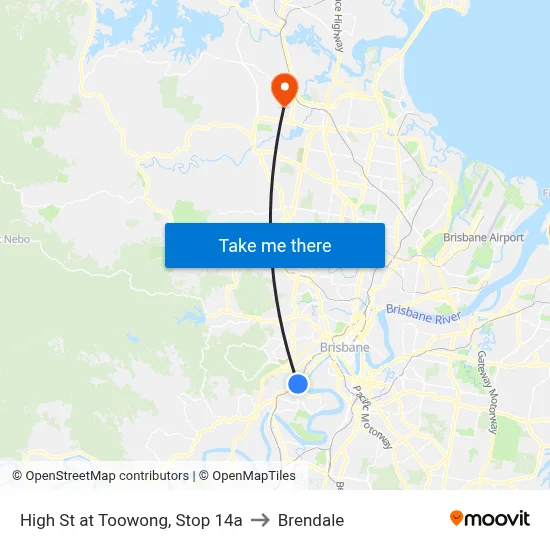 High St at Toowong, Stop 14a to Brendale map