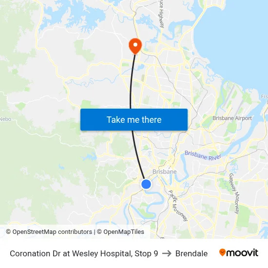 Coronation Dr at Wesley Hospital, Stop 9 to Brendale map