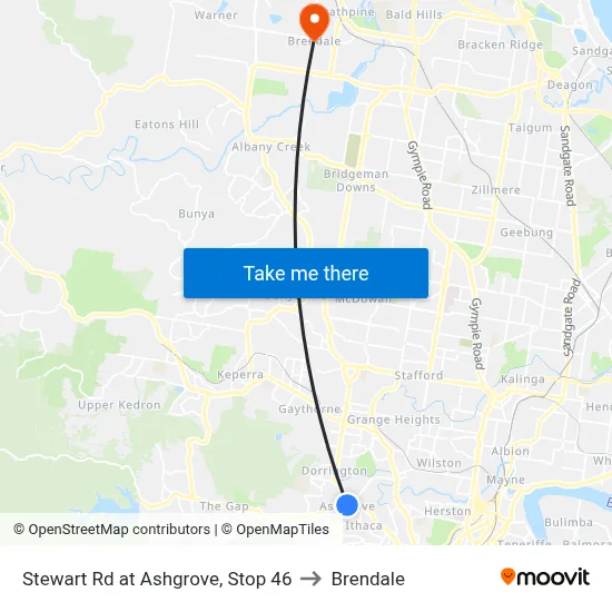Stewart Rd at Ashgrove, Stop 46 to Brendale map