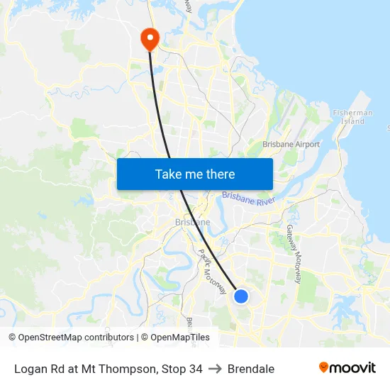 Logan Rd at Mt Thompson, Stop 34 to Brendale map