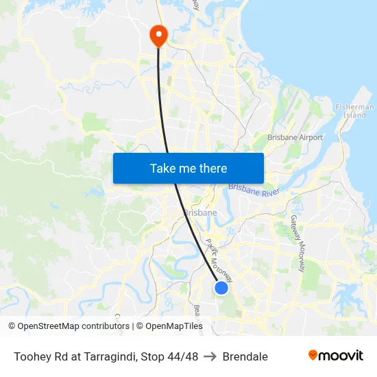 Toohey Rd at Tarragindi, Stop 44/48 to Brendale map