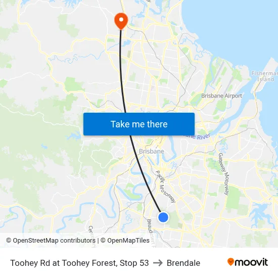 Toohey Rd at Toohey Forest, Stop 53 to Brendale map