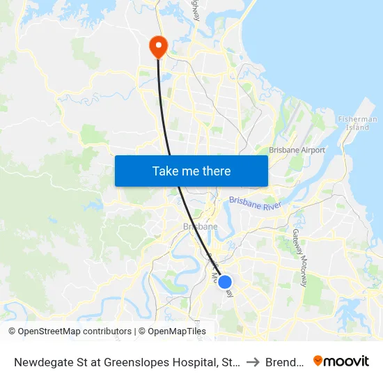 Newdegate St at Greenslopes Hospital, Stop 23 to Brendale map