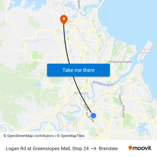 Logan Rd at Greenslopes Mall, Stop 24 to Brendale map