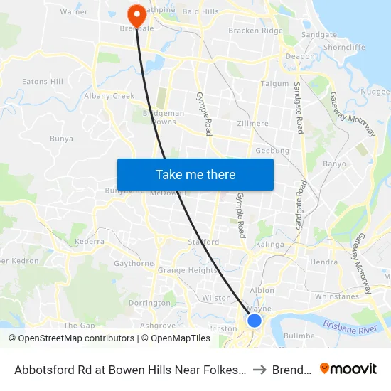 Abbotsford Rd at Bowen Hills Near Folkestone St to Brendale map
