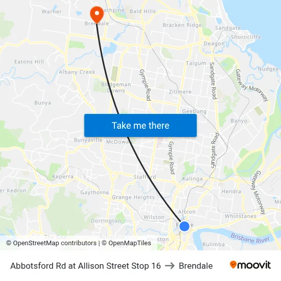 Abbotsford Rd at Allison Street Stop 16 to Brendale map