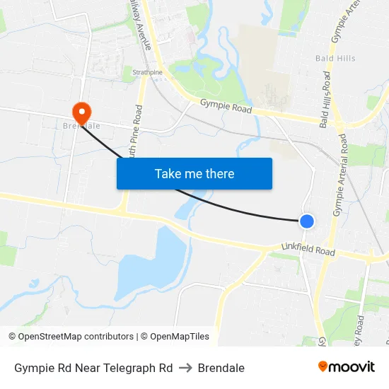 Gympie Rd Near Telegraph Rd to Brendale map
