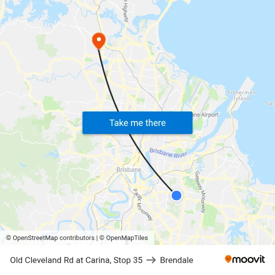 Old Cleveland Rd at Carina, Stop 35 to Brendale map