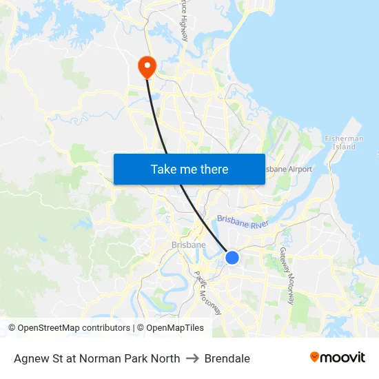 Agnew St at Norman Park North to Brendale map