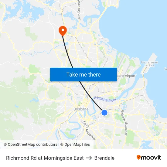 Richmond Rd at Morningside East to Brendale map