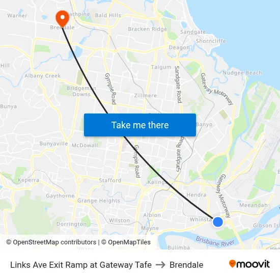 Links Ave Exit Ramp at Gateway Tafe to Brendale map