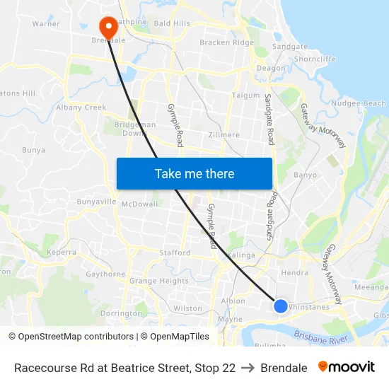 Racecourse Rd at Beatrice Street, Stop 22 to Brendale map
