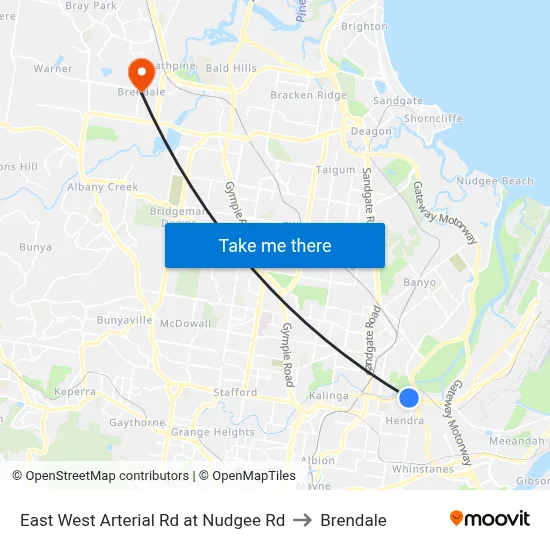 East West Arterial Rd at Nudgee Rd to Brendale map