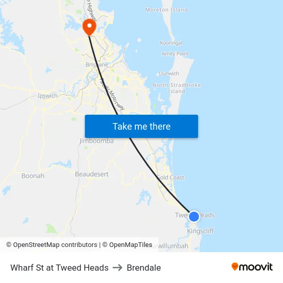 Wharf St at Tweed Heads to Brendale map