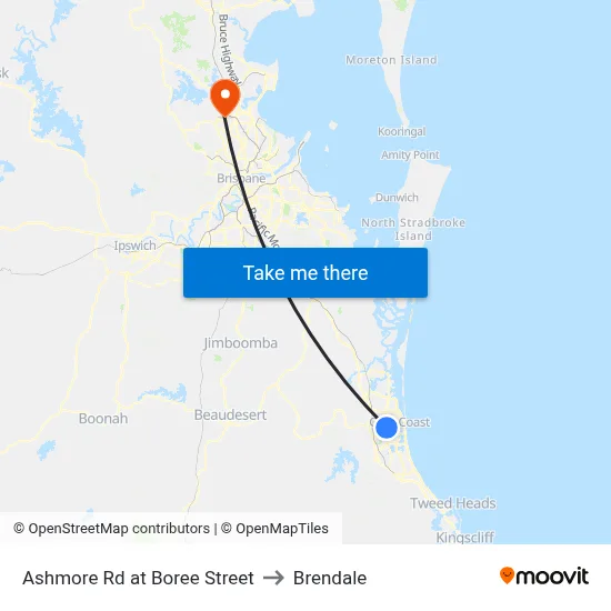 Ashmore Rd at Boree Street to Brendale map