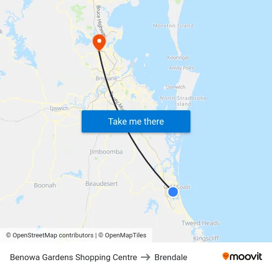 Benowa Gardens Shopping Centre to Brendale map