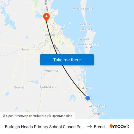 Burleigh Heads Primary School Closed Permanently to Brendale map