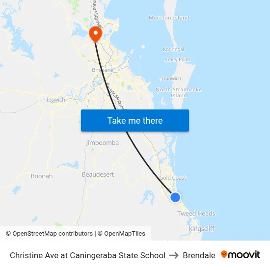Christine Ave at Caningeraba State School to Brendale map