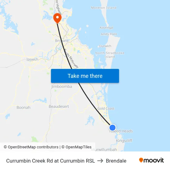 Currumbin Creek Rd at Currumbin RSL to Brendale map