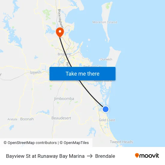 Bayview St at Runaway Bay Marina to Brendale map