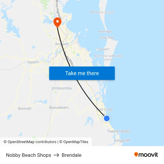 Nobby Beach Shops to Brendale map