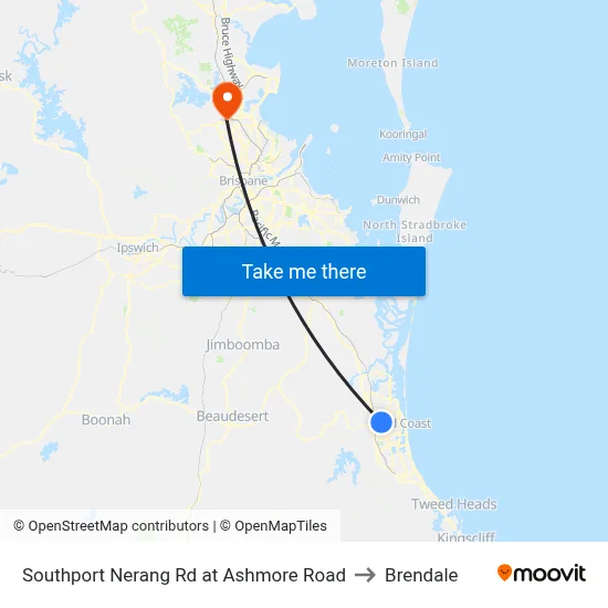 Southport Nerang Rd at Ashmore Road to Brendale map