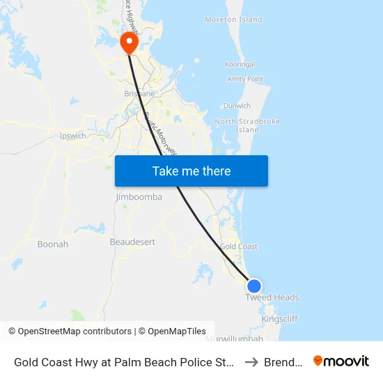 Gold Coast Hwy at Palm Beach Police Station to Brendale map