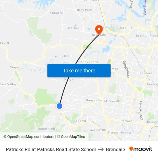 Patricks Rd at Patricks Road State School to Brendale map