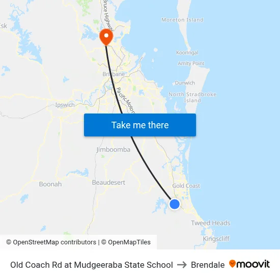 Old Coach Rd at Mudgeeraba State School to Brendale map