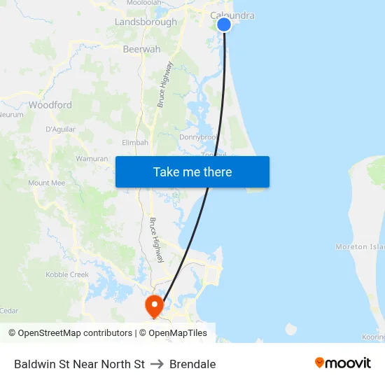 Baldwin St Near North St to Brendale map