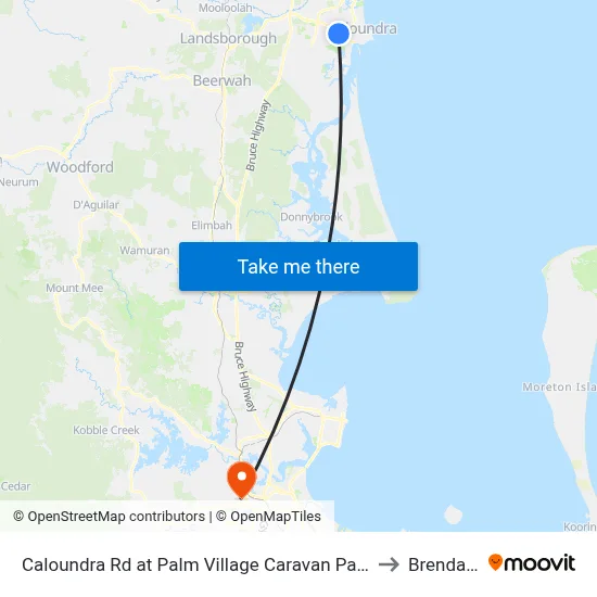 Caloundra Rd at Palm Village Caravan Park to Brendale map