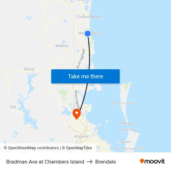 Bradman Ave at Chambers Island to Brendale map