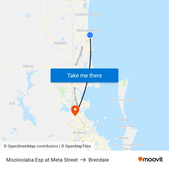Mooloolaba Esp at Meta Street to Brendale map
