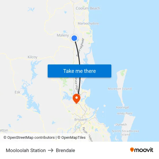 Mooloolah Station to Brendale map