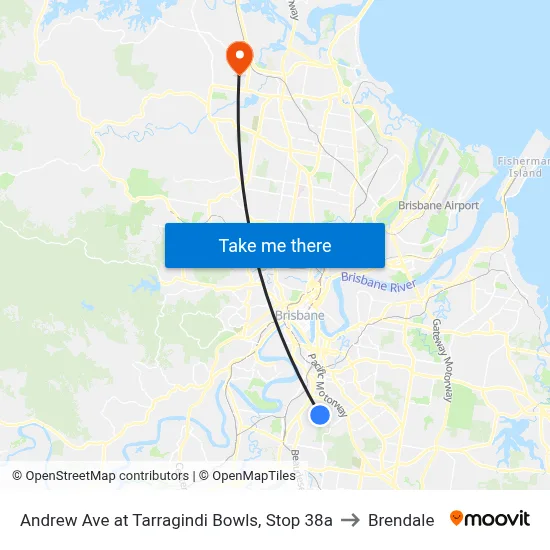Andrew Ave at Tarragindi Bowls, Stop 38a to Brendale map