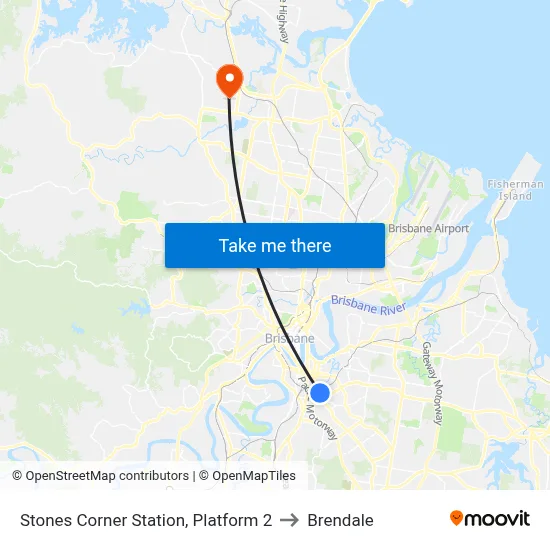 Stones Corner Station, Platform 2 to Brendale map