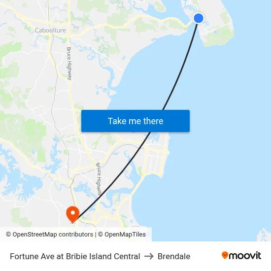 Fortune Ave at Bribie Island Central to Brendale map