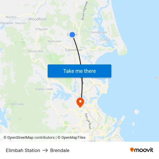 Elimbah Station to Brendale map