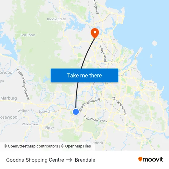 Goodna Shopping Centre to Brendale map