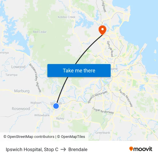 Ipswich Hospital, Stop C to Brendale map