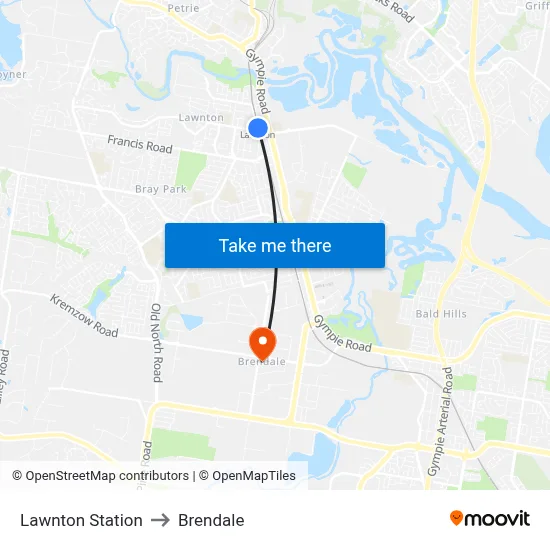 Lawnton Station to Brendale map