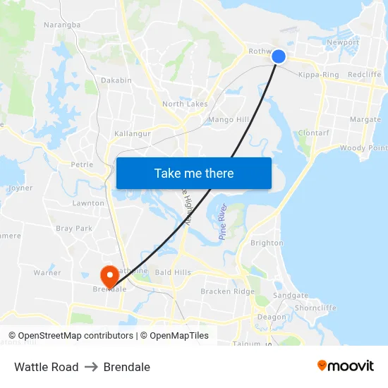 Wattle Road to Brendale map