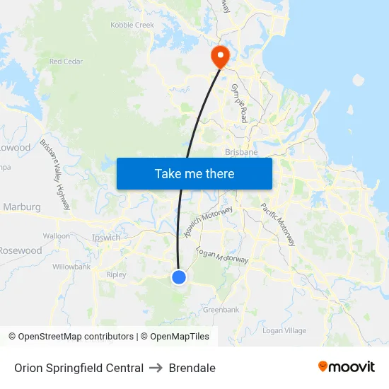 Orion Springfield Central to Brendale map