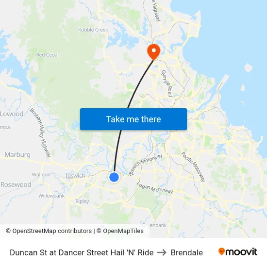 Duncan St at Dancer Street Hail 'N' Ride to Brendale map