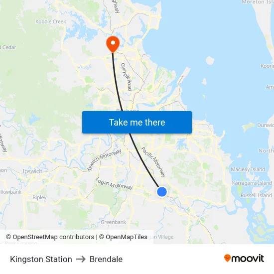 Kingston Station to Brendale map