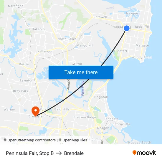 Peninsula Fair, Stop B to Brendale map