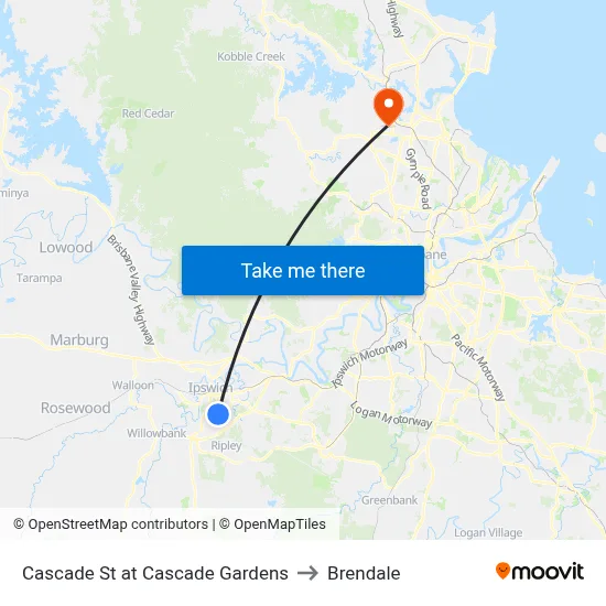 Cascade St at Cascade Gardens to Brendale map